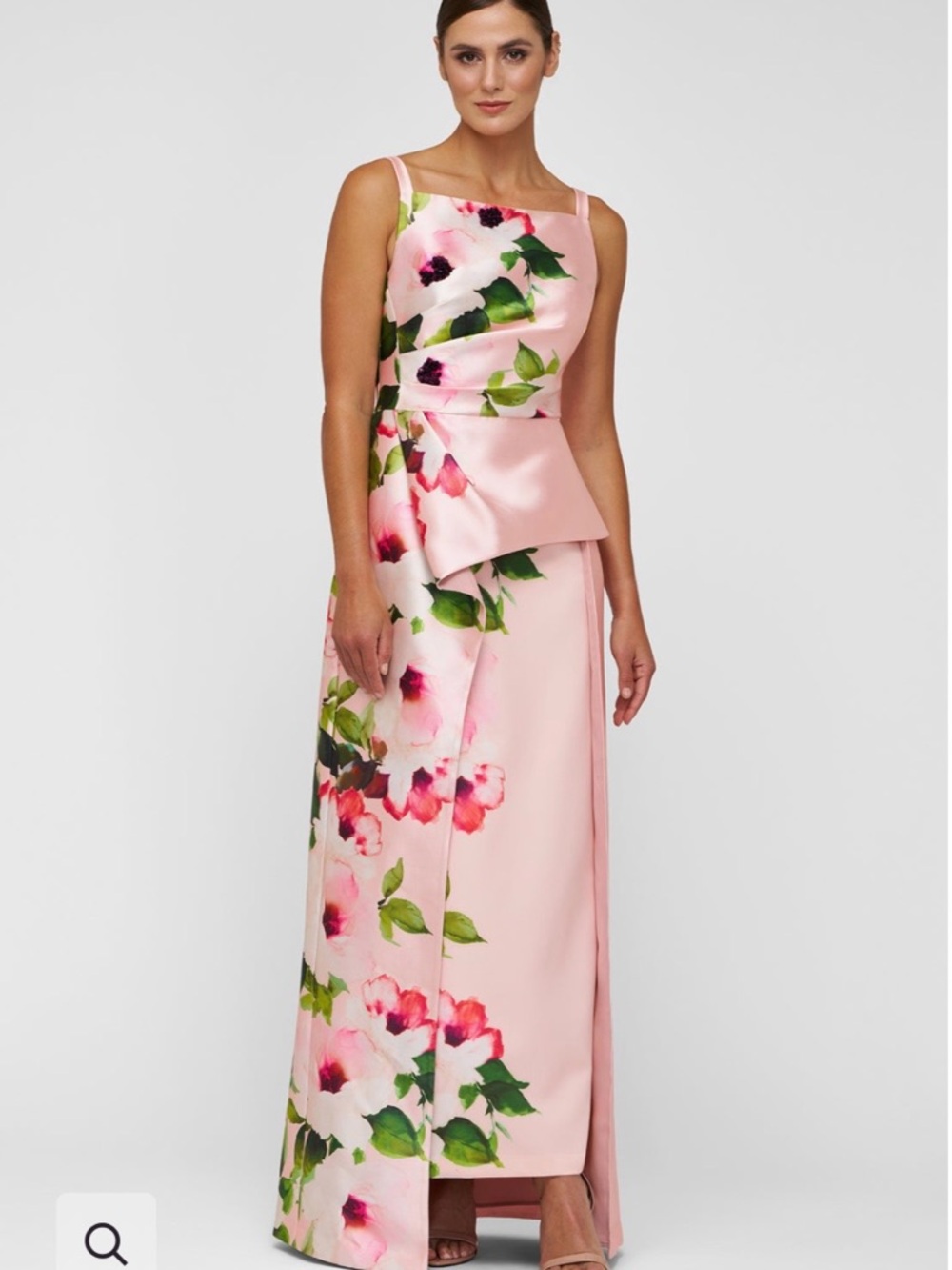 Kay Unger Barbara Pink Floral Walk Through Gown